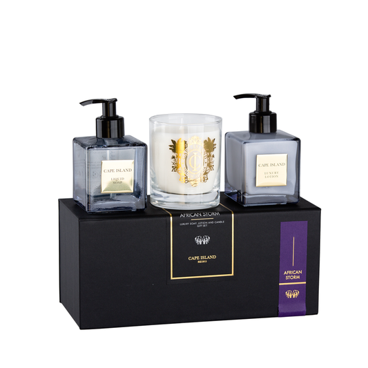 African Storm Complete Luxury Set - Soap, Lotion & Candle | Classic 200ml