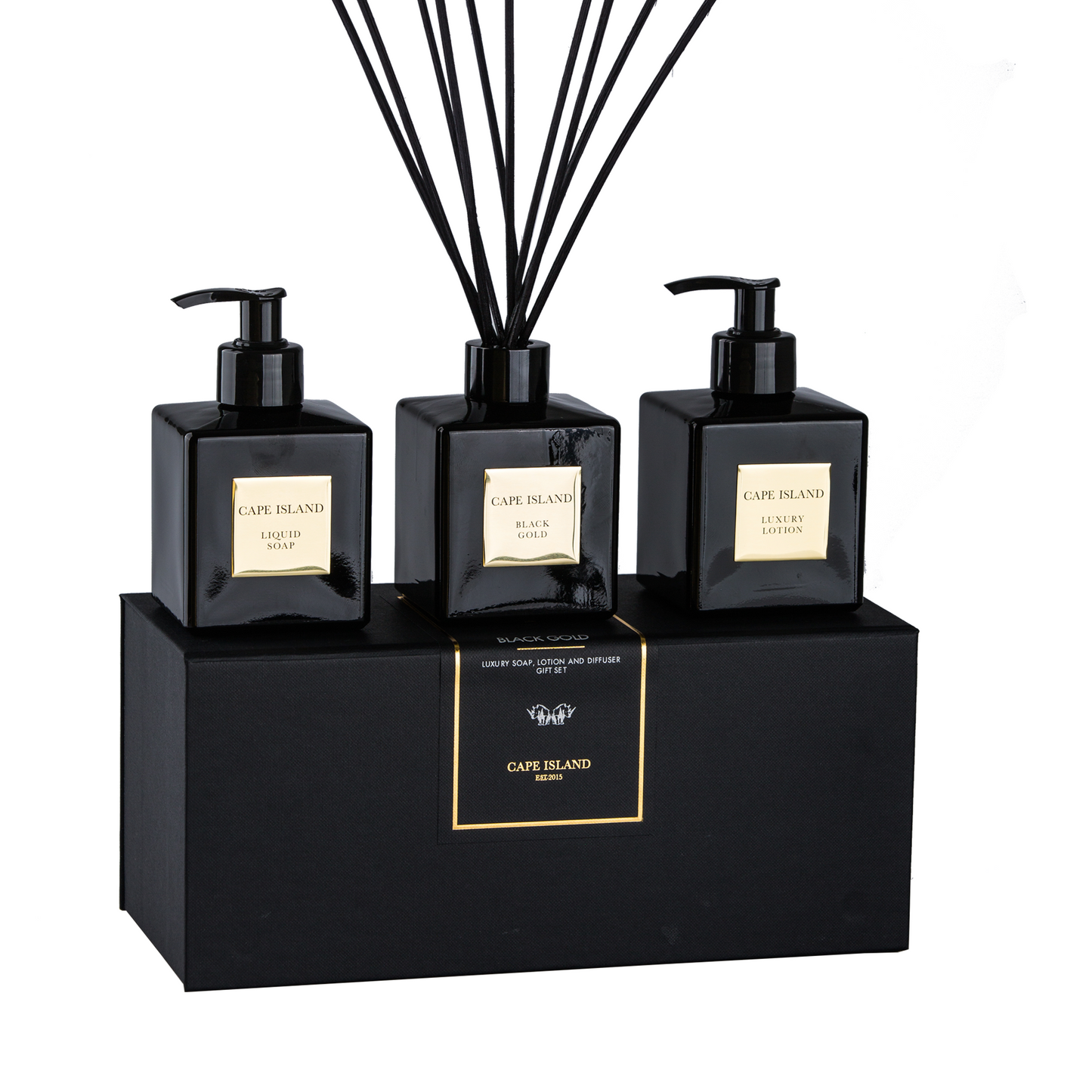 Black Gold Complete Luxury Set - Soap, Lotion & Diffuser | Classic 200ml